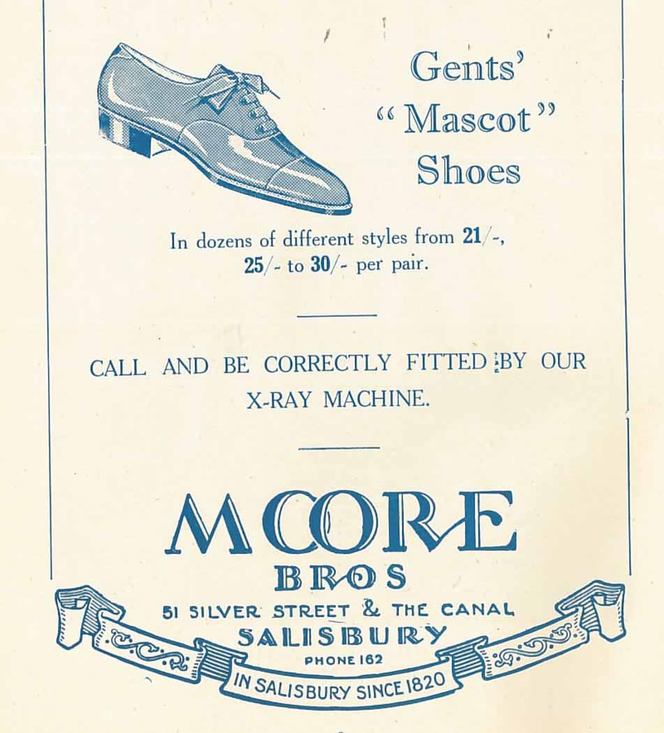 advert for Gents’ Mascot shoes in Salisbury Hospital Carnival programme
