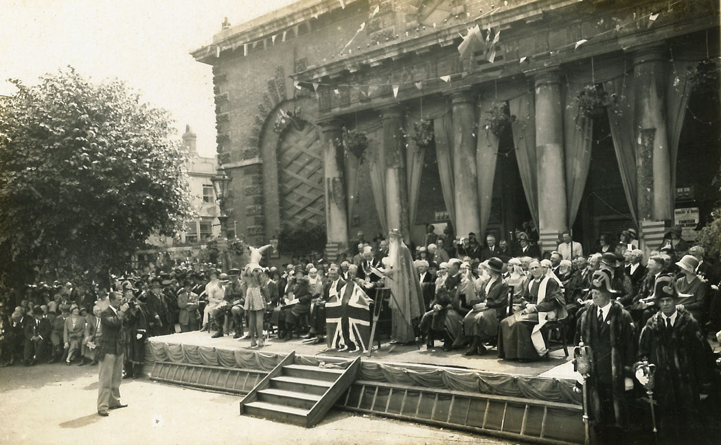 Salisbury Infirmary Carnival, outside the town hall, 1930