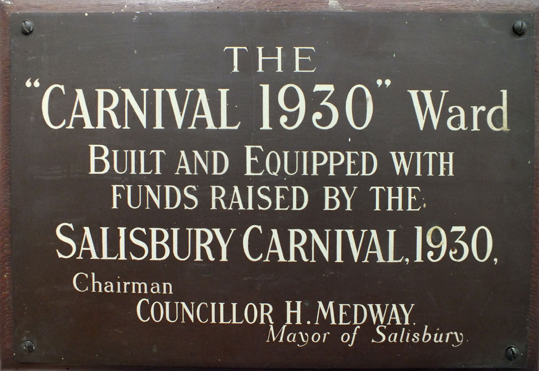 Carnival 1930 Ward plaque from Salisbury Infirmary