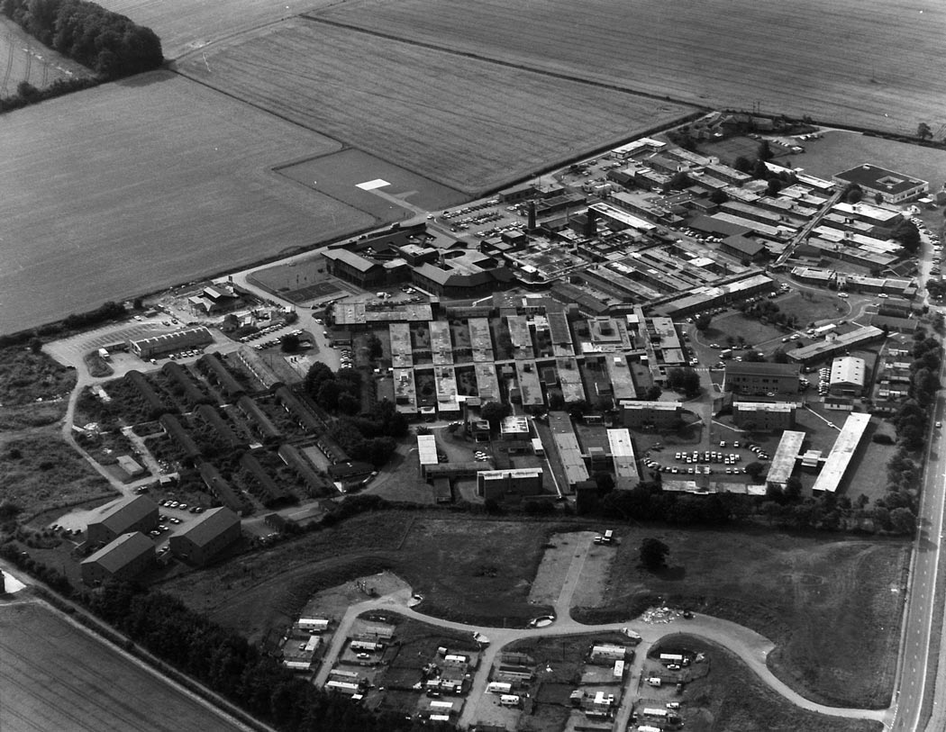 Aerial view of Odstock hospital, 1980s