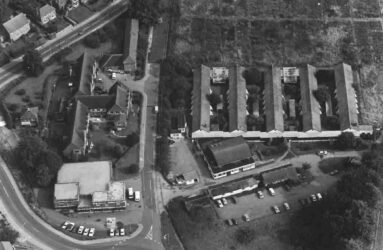 aerial view of Newbridge hospital and ambulance station