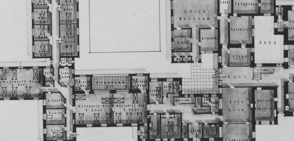 Architect plan for ground floor Infirmary 1930s