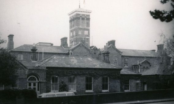Harnham Hospital buildings viewed from road