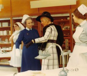 HRH Duchess of Kent talking to Deputy Matron, 1970