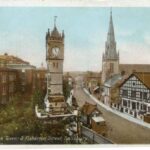 Colour tinted postcard of Fisherton Street