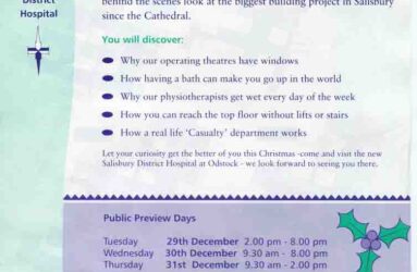 leaflet advertising public preview days at new hospital