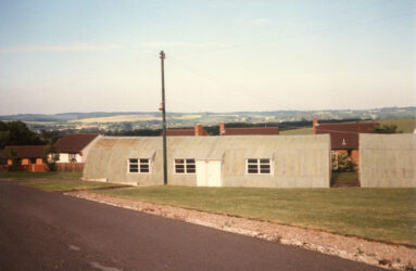 A colour photograph of nissen hut