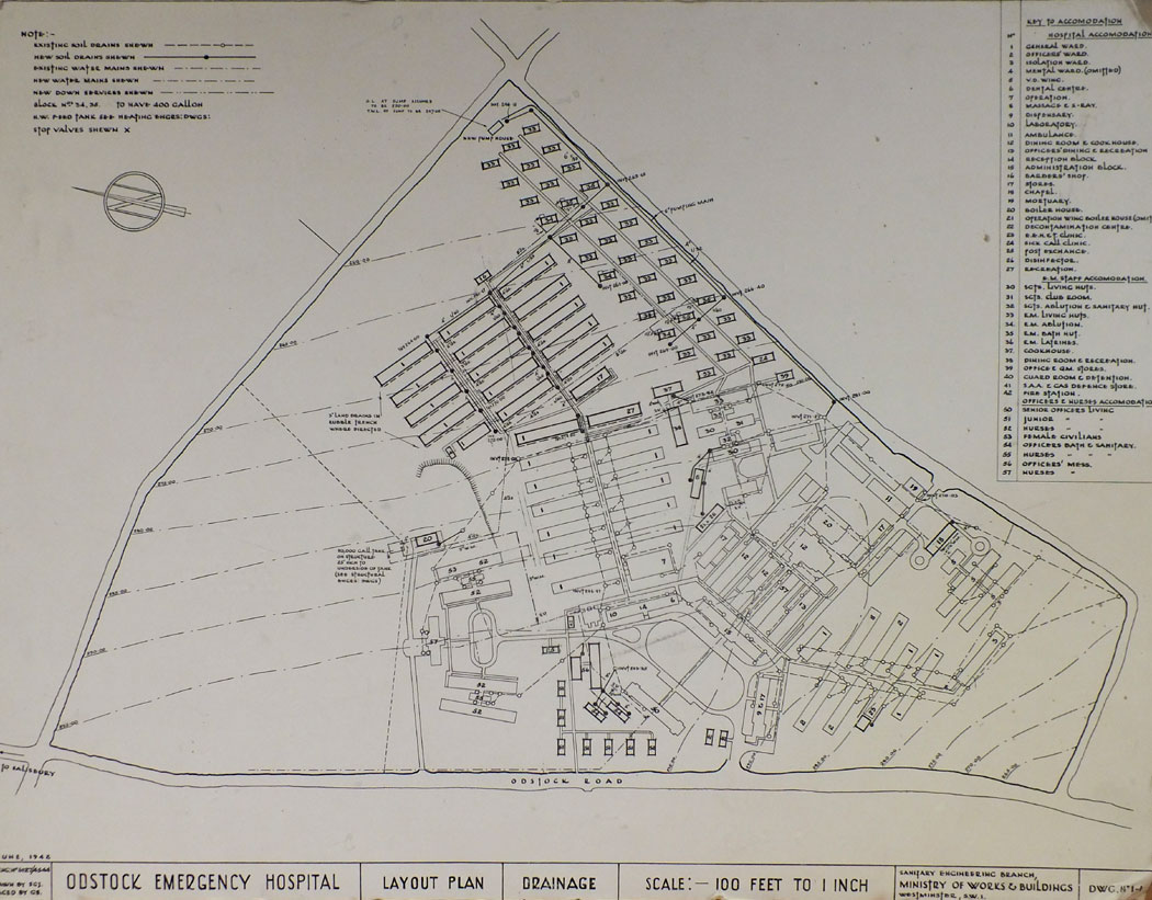 Plan of Odstock hospital 1942