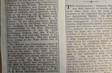 Newspaper clipping in an album from 1942