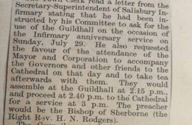Newspaper clipping in an album from 1939