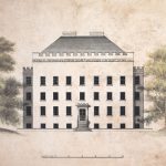 Drawing of front elevation of Infirmary