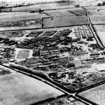 Aerial view of the Odstock Hospital site showing Nissen huts