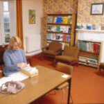 Colour photograph showing inside of healthcare library
