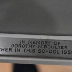 Silver plaque in memory of Dorothy Boulter