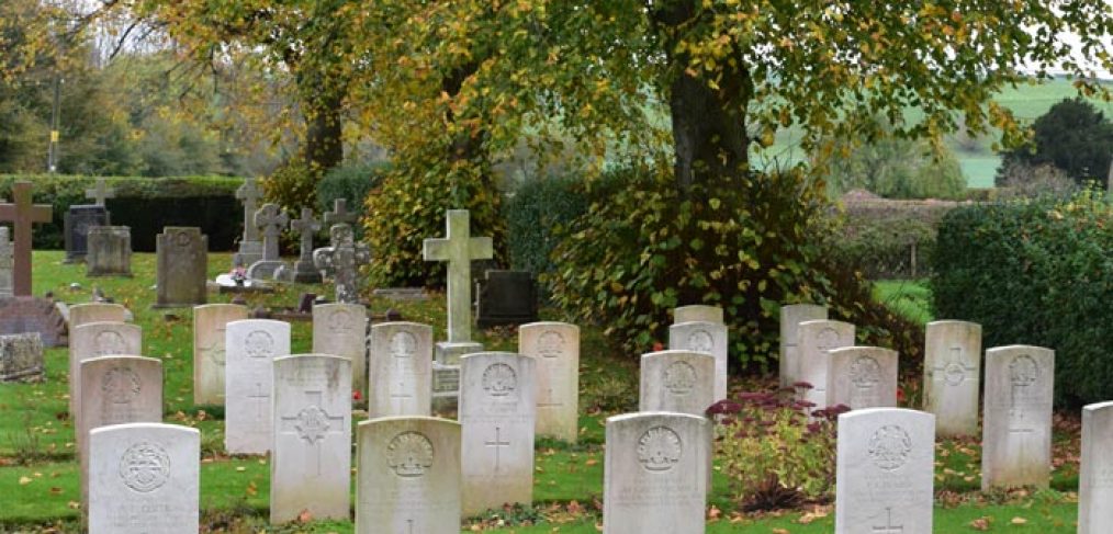 Gravestones in churchyard