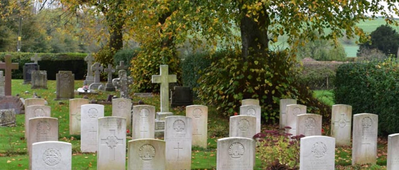 Gravestones in churchyard