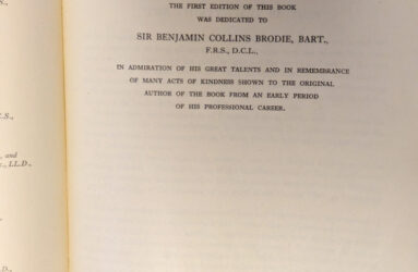 Printed text dedication from the inside of Gray's Anatomy