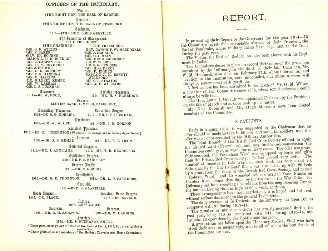 Annual Report Salisbury Infirmary 1915