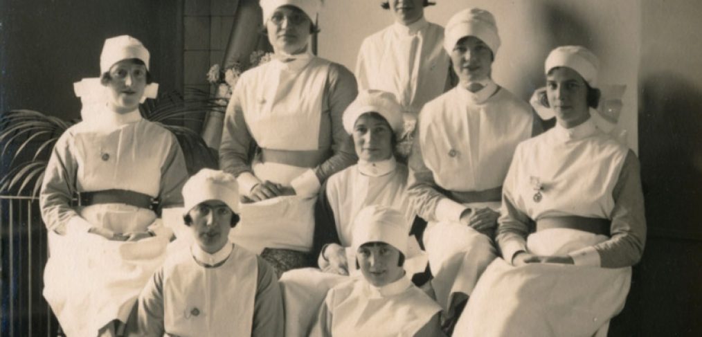 Midwifery students posing for photo in uniform