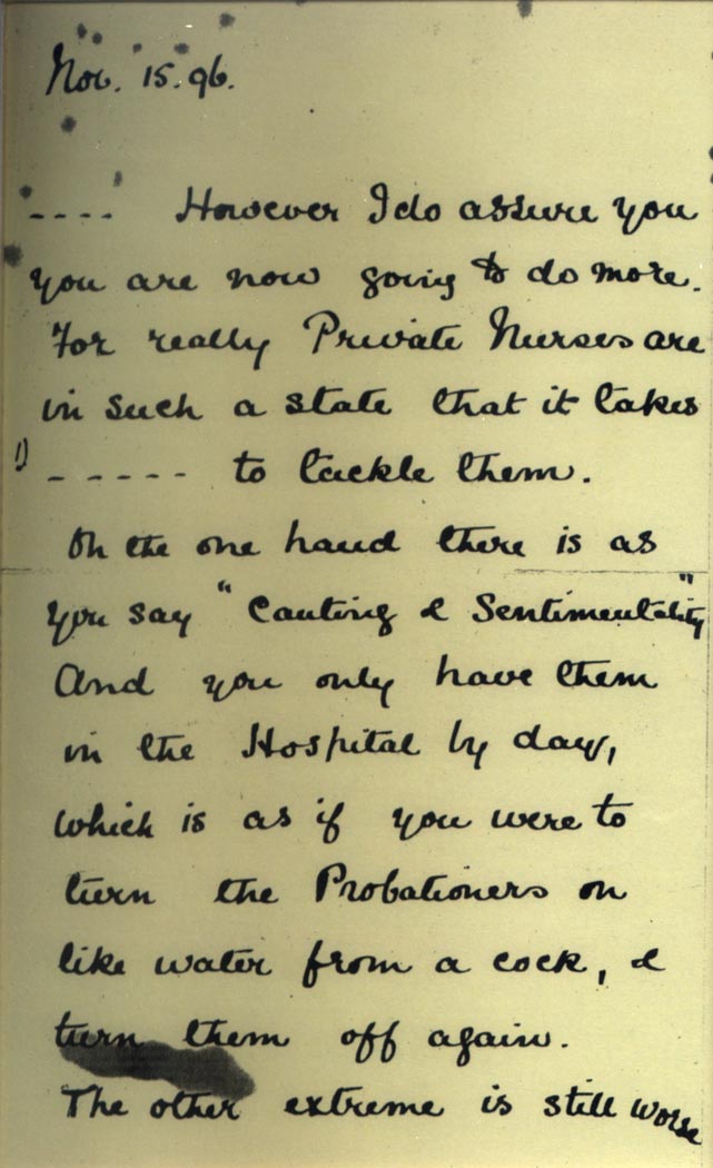 Letter from Florence Nightingale dated 15 Nov 1896, page 1