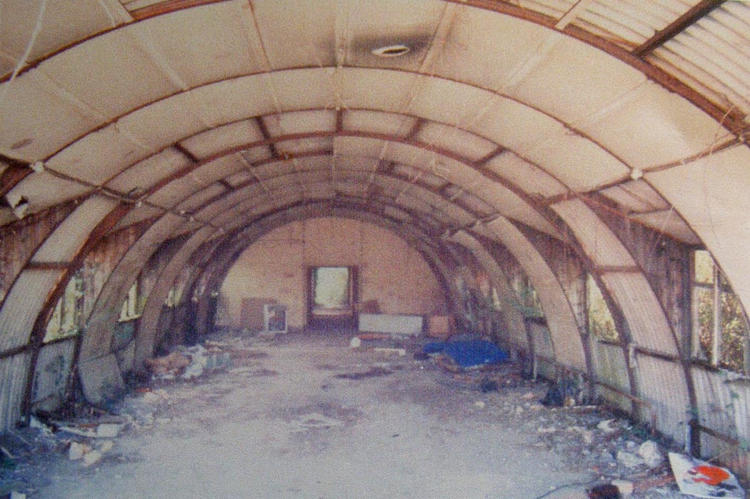 Nissen hut interior, Odstock hospital, 1980