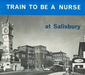 Front cover of leaflet with photo of Salisbury Infirmary, Fisherton Street