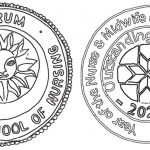 line drawing of nurse badges from collection