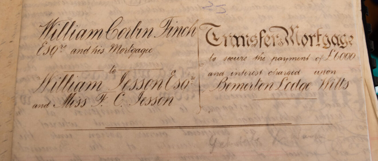 Photograph of old deed document dating 1890