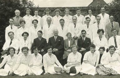 Black and white staff photograph