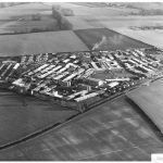 aerial view of Odstock Hospital, two chimneys mark site of new Spinal Unit