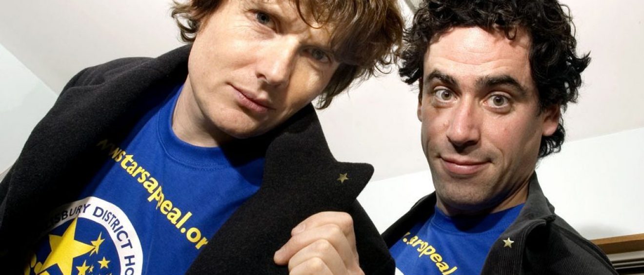 Actors Julian Rhind-Tutt and Stephen Mangan promoting the Stars Appeal