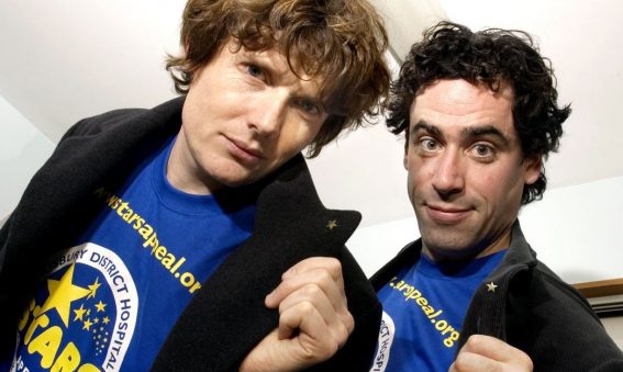 Actors Julian Rhind-Tutt and Stephen Mangan promoting the Stars Appeal