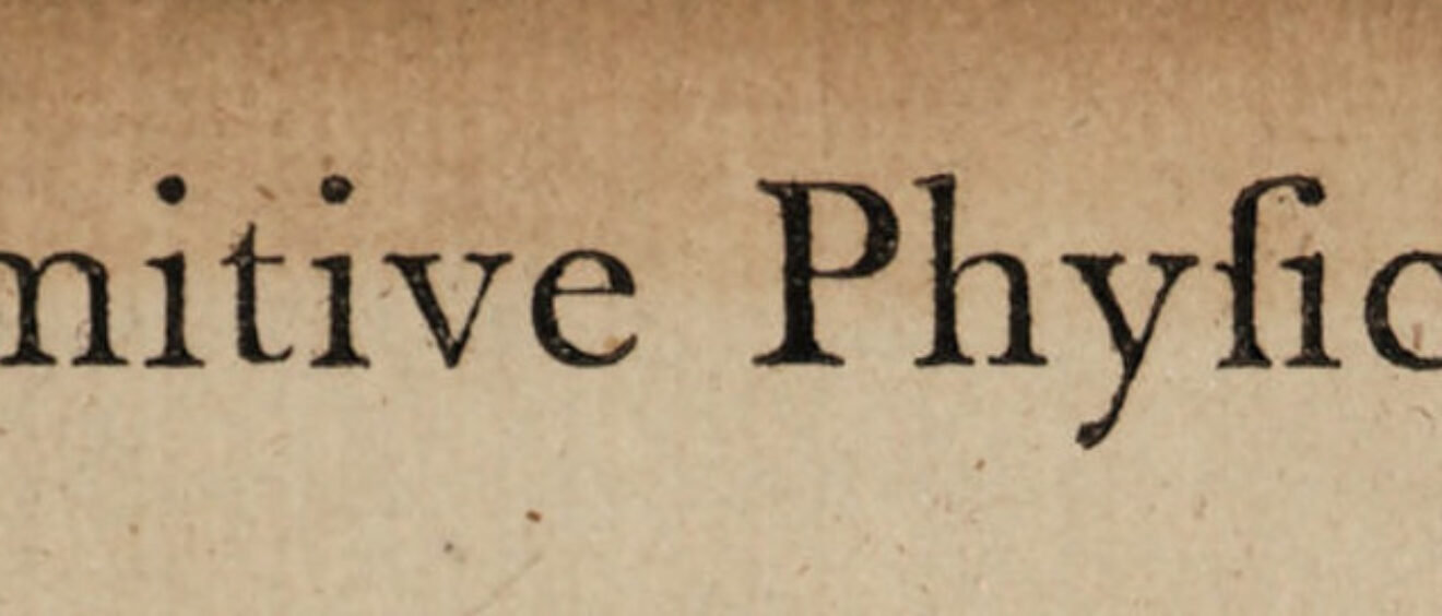 Close up text of Primitive Physick book